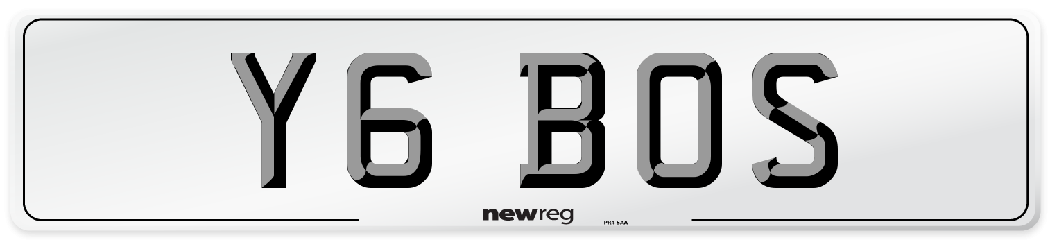 Y6 BOS Number Plate from New Reg